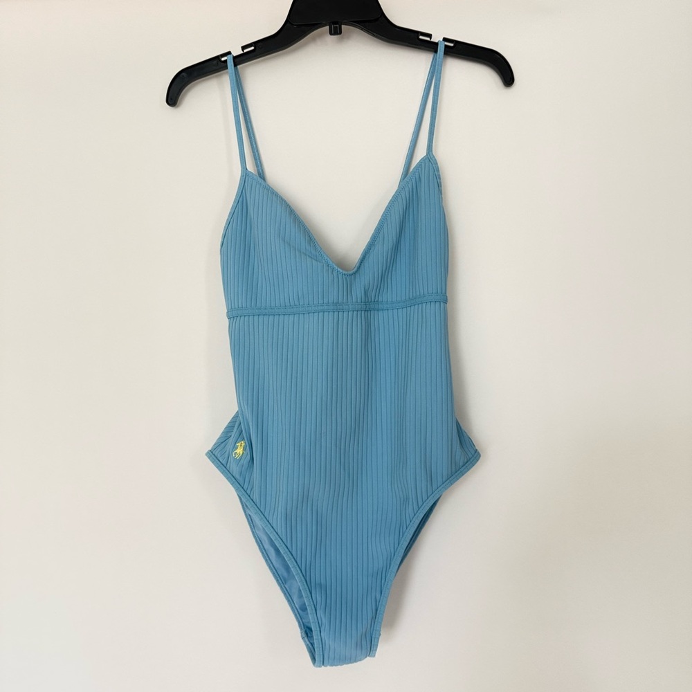 POLO Ralph Lauren Light Blue Ribbed One-Piece - Picture 2 of 4